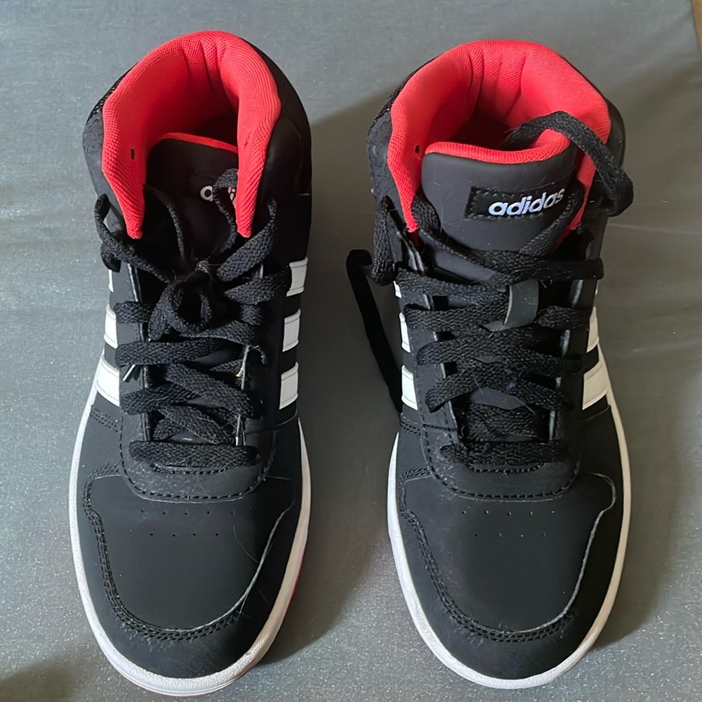 Adidas Kids Hoops 2.0 Mid Sneakers Black Vivid Red Core White
